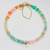 Beaded Gem Bracelet - Pastel Pink+Blue Color Block Ethiopian Opal