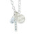 skinny long bar shown here with an aquamarine briolette, a tiny disc and a medium link chain