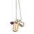 tiny puffy heart with a tiny dog tag and briolette gem on a tiny ball chain