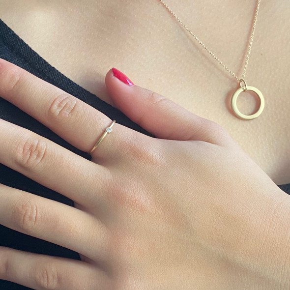Ring: Round Single Diamond Ring 14kt Gold Ring: Round Single Diamond Ring 14kt Gold
