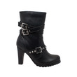 Women's 10" Three Buckle Boot Black - 8545L