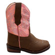 Toddler's Western Light Up Boot Brown/Pink - CI-5017