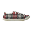 Women's Canvas with Fur Red Plaid - 2128 Women's Canvas with Fur Red Plaid - 2128