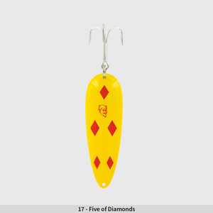Dardevle 1oz Brass Back Lure - Five of Diamonds Dardevle 1oz Brass Back Lure - Five of Diamonds