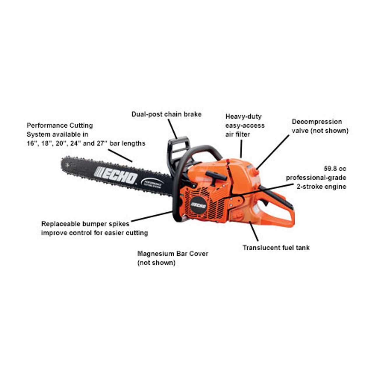 Echo CS620PW 59.8cc Wrap Handle Chainsaw