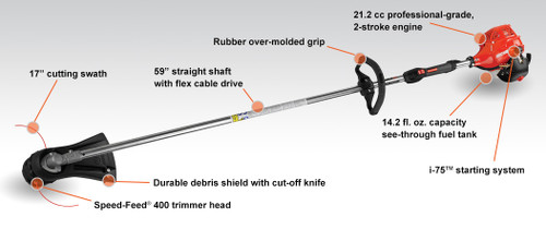 Echo SRM-225i 21.2 cc Straight Shaft Trimmer with i-75â„¢ Starting System