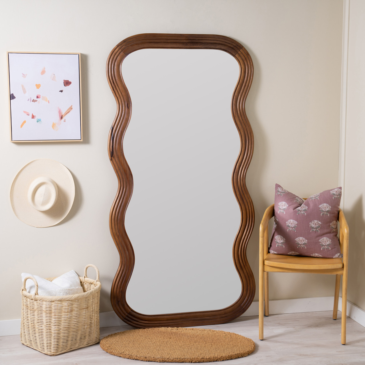 Frances Natural Floor Mirror - Cooper Classics