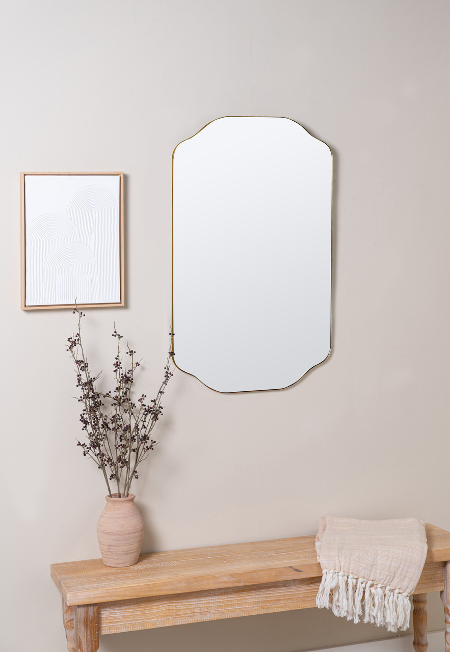 Mirror Fair オーバル ウォールミラー ゴールド ミッドセンチュリー Henry Gold Wall Mirror - Cooper Classics