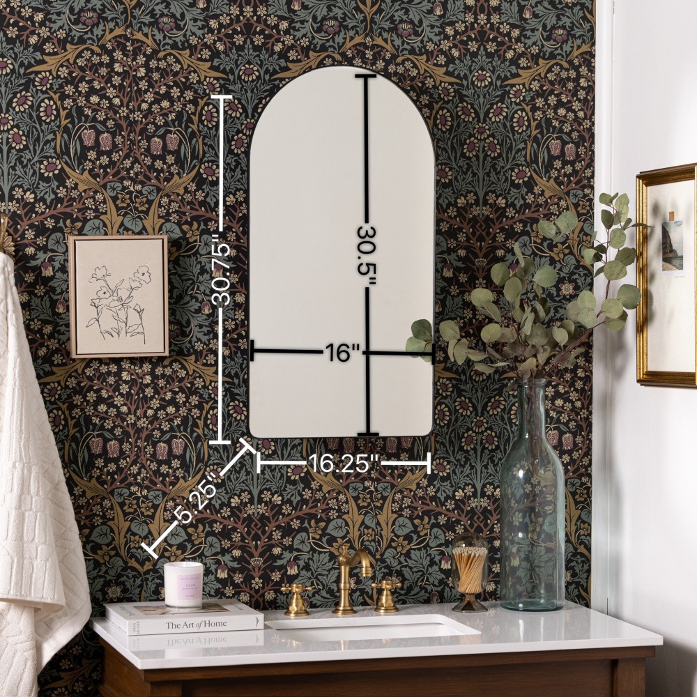 Colca Arched Black Medicine Cabinet - Cooper Classics