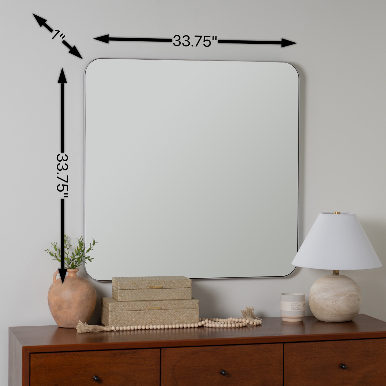 Hailey Silver Square Mirror - Cooper Classics