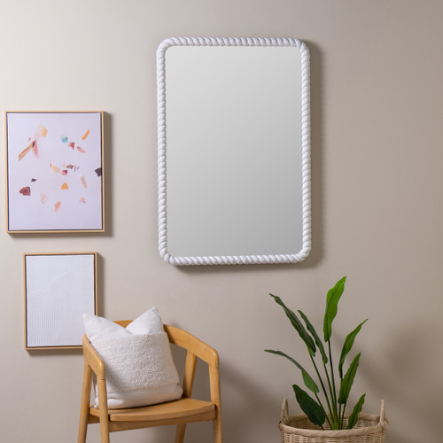 Eva White Rectangle Mirror