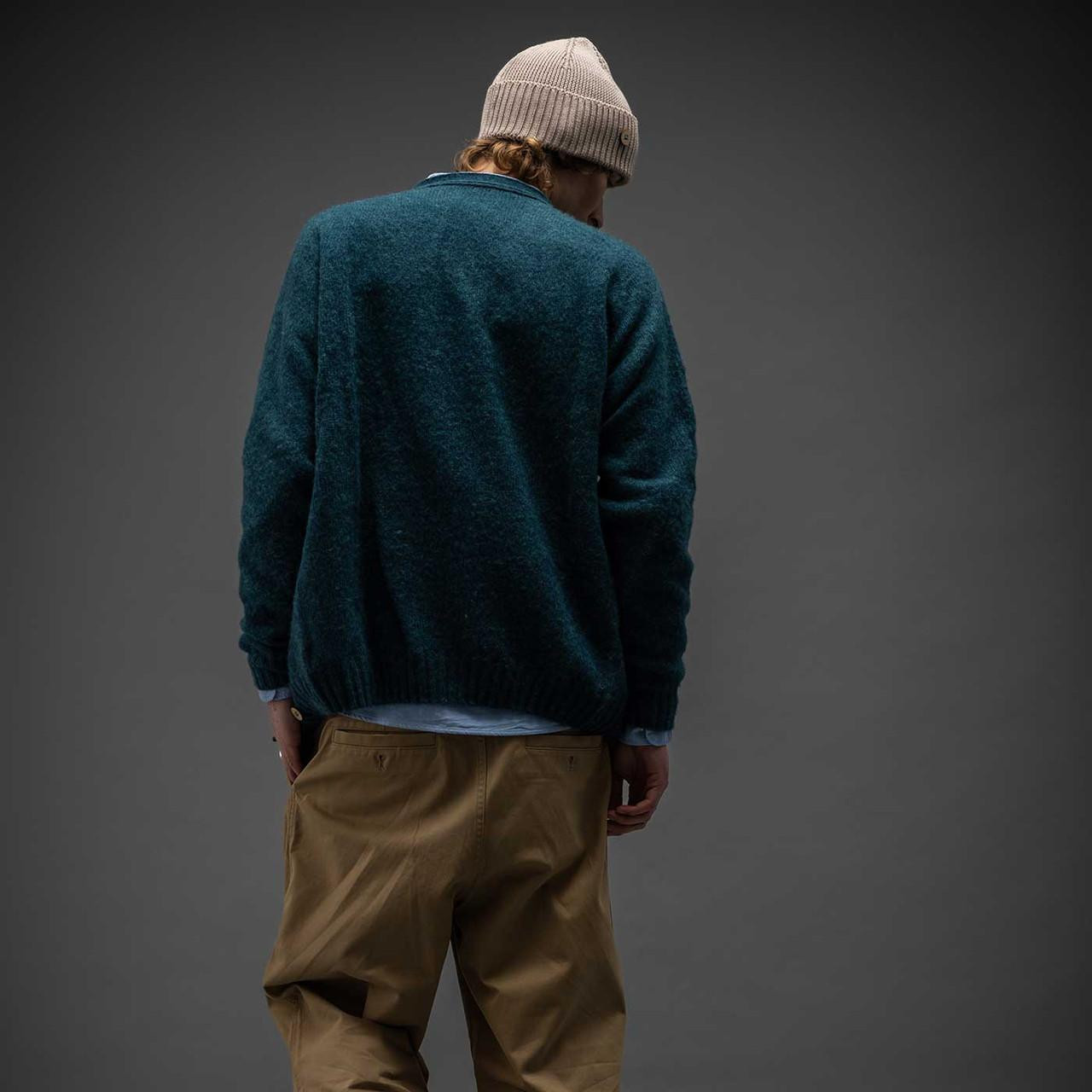 Shetland Men's V Neck Shaggy Knit Cardigan | Tempest