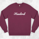 SWEATSHIRTS 1/Hundred Faded Burgundy & White Crew Neck Sweatshirt 