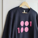 SWEATSHIRTS French Navy Sweatshirt with Pink Ink | 1 of 100 