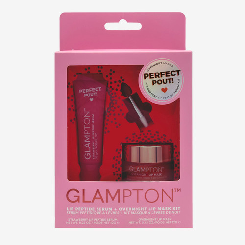 Glampton Perfect Pout Lip Peptide Serum .35 oz + Overnight Lip Mask .42 oz