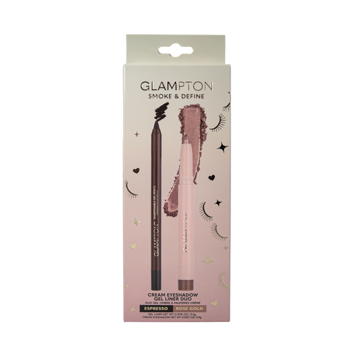 Glampton Smoke & Define Cream Eyeshadow & Gel Liner Duo - Rose Gold & Espresso