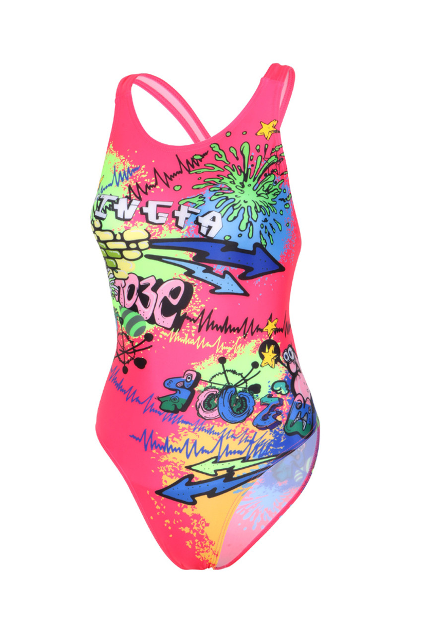 637-2 Women's One Piece Color Race-skin Swimsuits