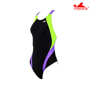 Yingfa 976-1 Aquaskin Costume Women's Swimsuits - Black/Green/Purple 
