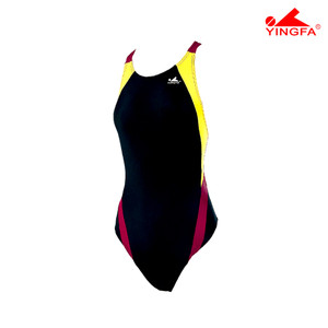 Yingfa 976-3 Aquaskin Costume Women's Swimsuits - Black/Yellow/Maroon Yingfa 976-3 Aquaskin Costume Women's Swimsuits - Black/Yellow/Maroon
