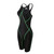 937-2 BLACK/GREEN STRIPS WOMEN'S SHARK-SKIN KNEESKIN TECHNICAL SWIMSUIT - Fina Approved