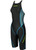 YINGFA YFW953-2 WOMEN'S SHARK SCALE KNEESKIN TECHNICAL SWIMSUIT - BLACK/GRAY