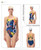 623-1 Women's PBT One Piece Swimsuits Blue