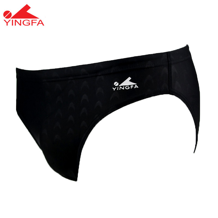 YINGFA YF9201-1 MEN'S SHARK SCALE SWIMMING BRIEF - BLACK