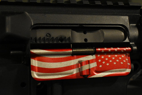 AR15 Dust Cover - American Flag 2 Charging- RED