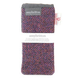 Portamonete In Harris Tweed Autentico – Scozia | Tessuto Spina Di Pesce Con Cerniera, 12,5x8,5 Cm, In Confezione Regalo