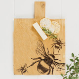 Honey Bees Engraved Oak Serving Paddle