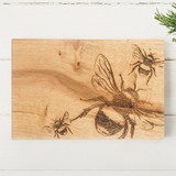 Honey Bees Engraved Oak Serving Board