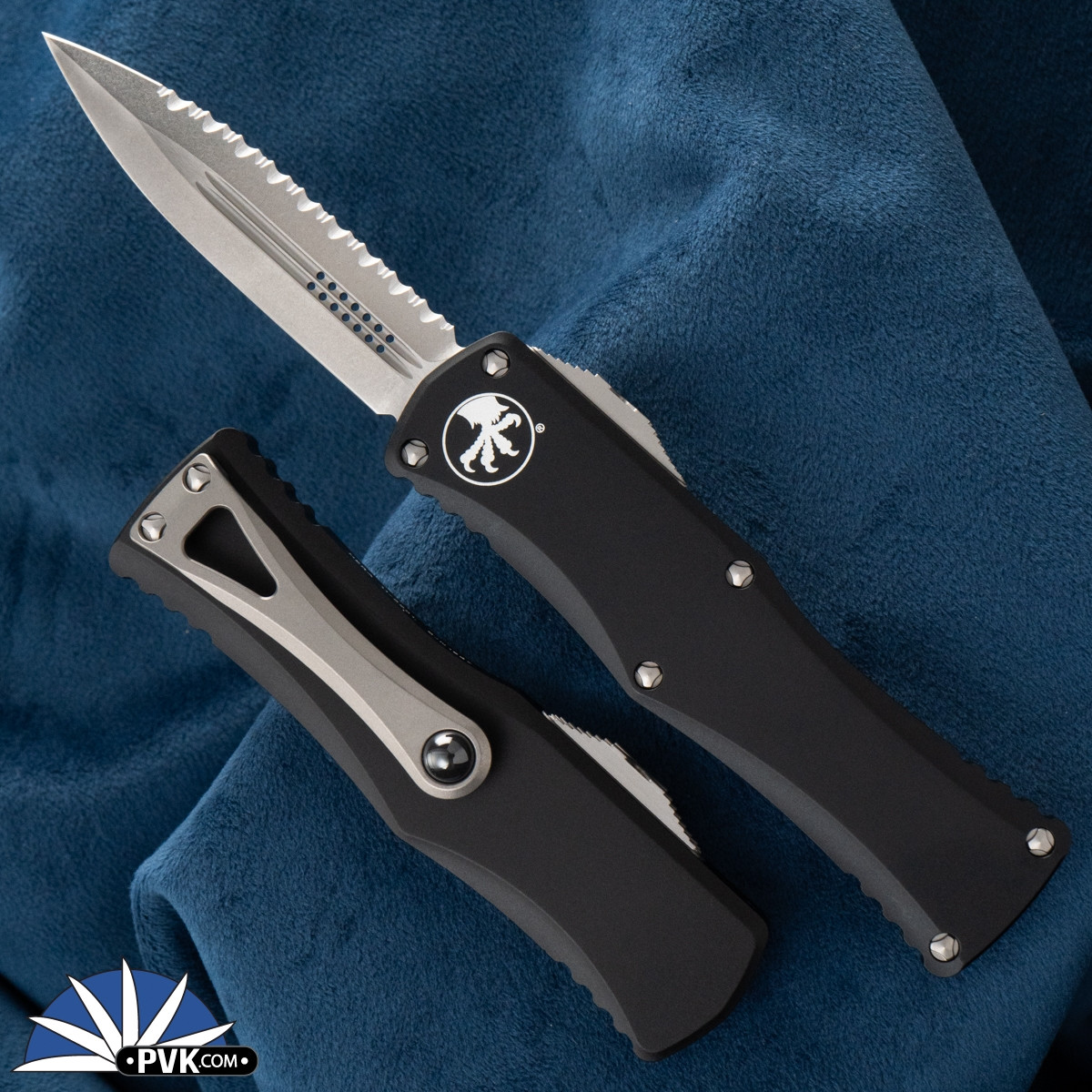 Microtech Hera 702-12 Double Edge Stonewash Full Serrated Blade