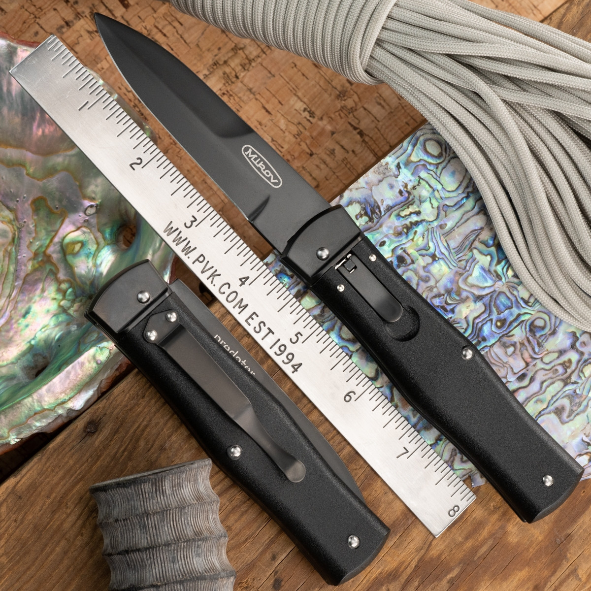 Mikov Black Out Predator 241 Leverlock Auto Bayonet N690 Blade