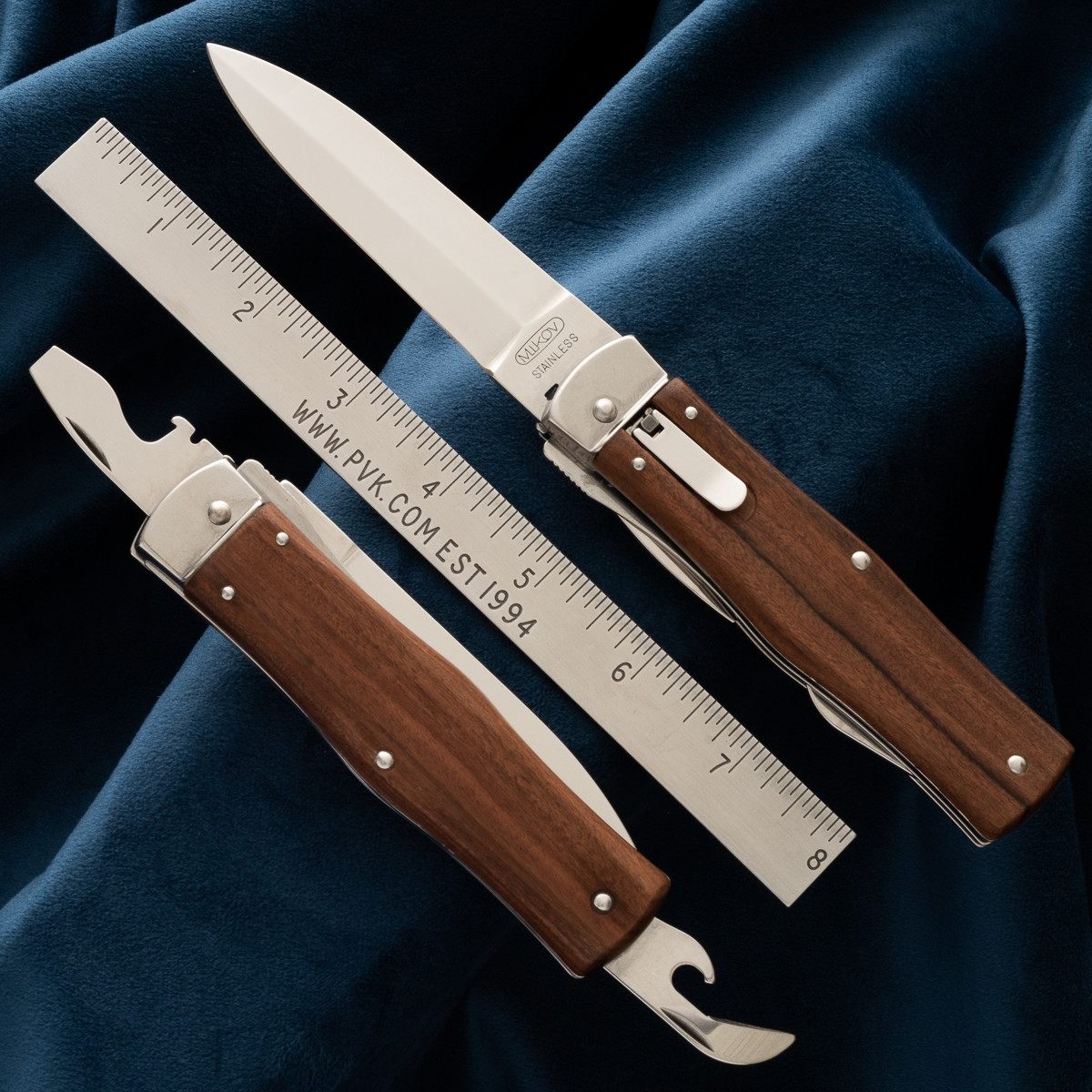 Mikov Predator 241 Leverlock Auto Wood 241-ND-3/KP Multi-Tool - PVK