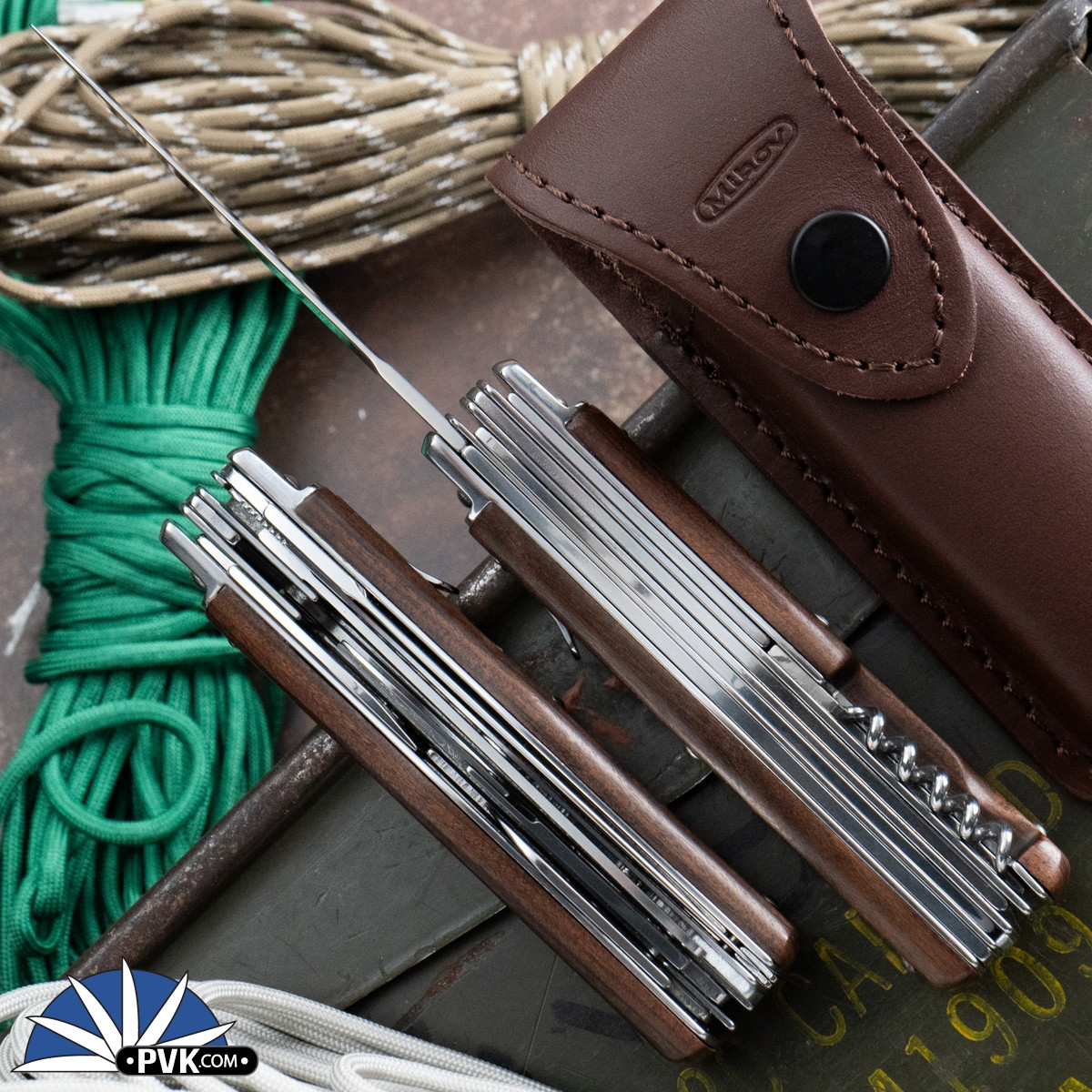 Mikov Predator 241 Leverlock Auto Wood 241-ND-6/KP Multi-Tool - PVK