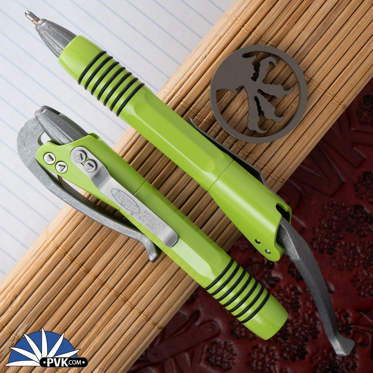 Microtech Siphon II Pen 401-SS-LGSW Stainless Steel Lime Green