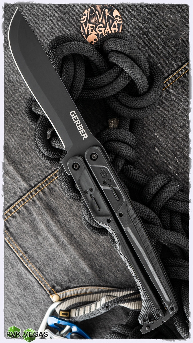 Gerber Doubledown QuadLock Folding Machete, Black Handles, 6.8