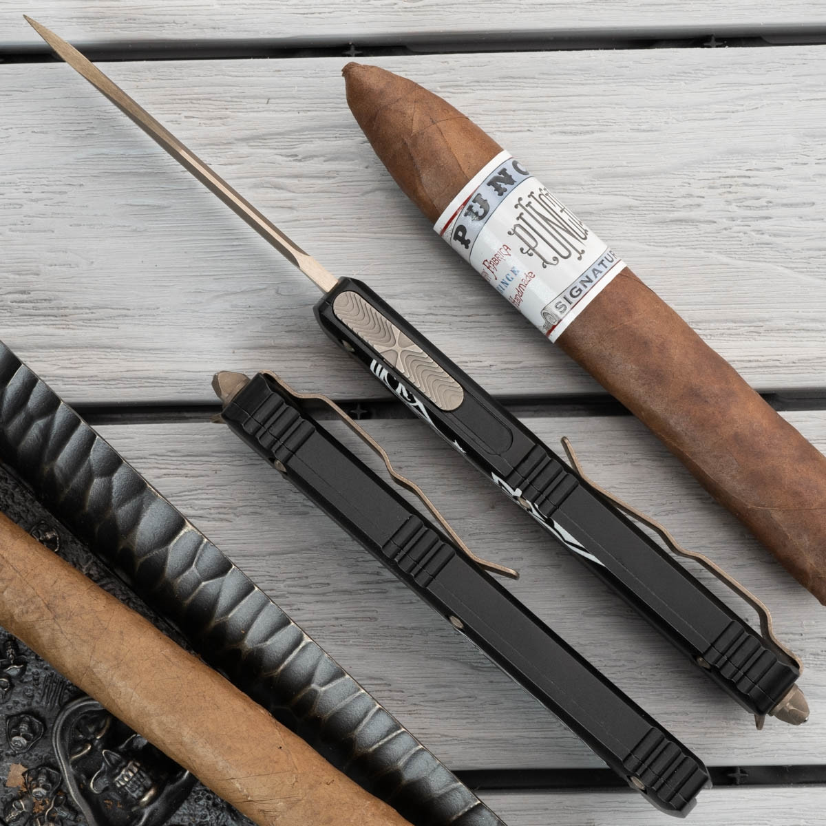 Microtech Ultratech 121-13DMS Single Edge Apocalyptic Bronze Blade