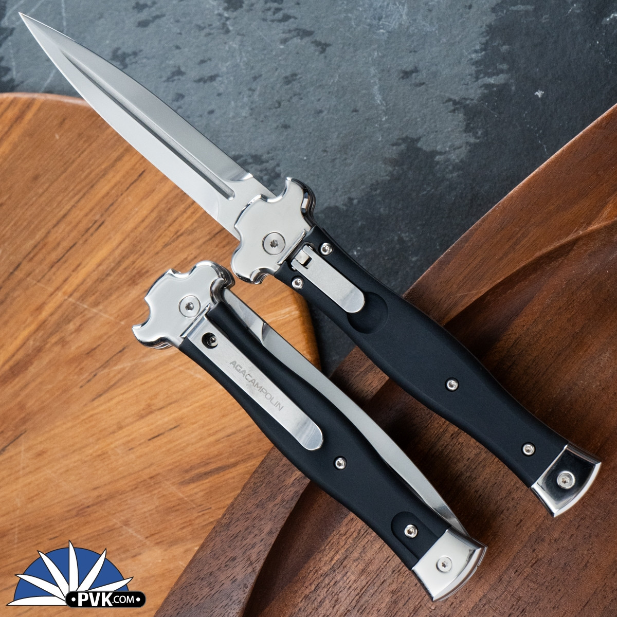 DELAY Win&Sons Type-Akitani オーバーオール 2 AGA Campolin Zero, N690Co Polished (Tumbled) Dagger Blade, Black