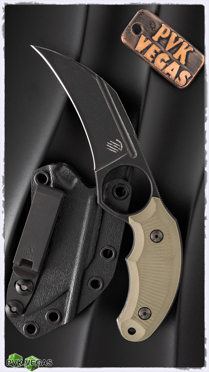 Bastinelli Creations HARPY Karambit Fixed Blade, OD Green G10