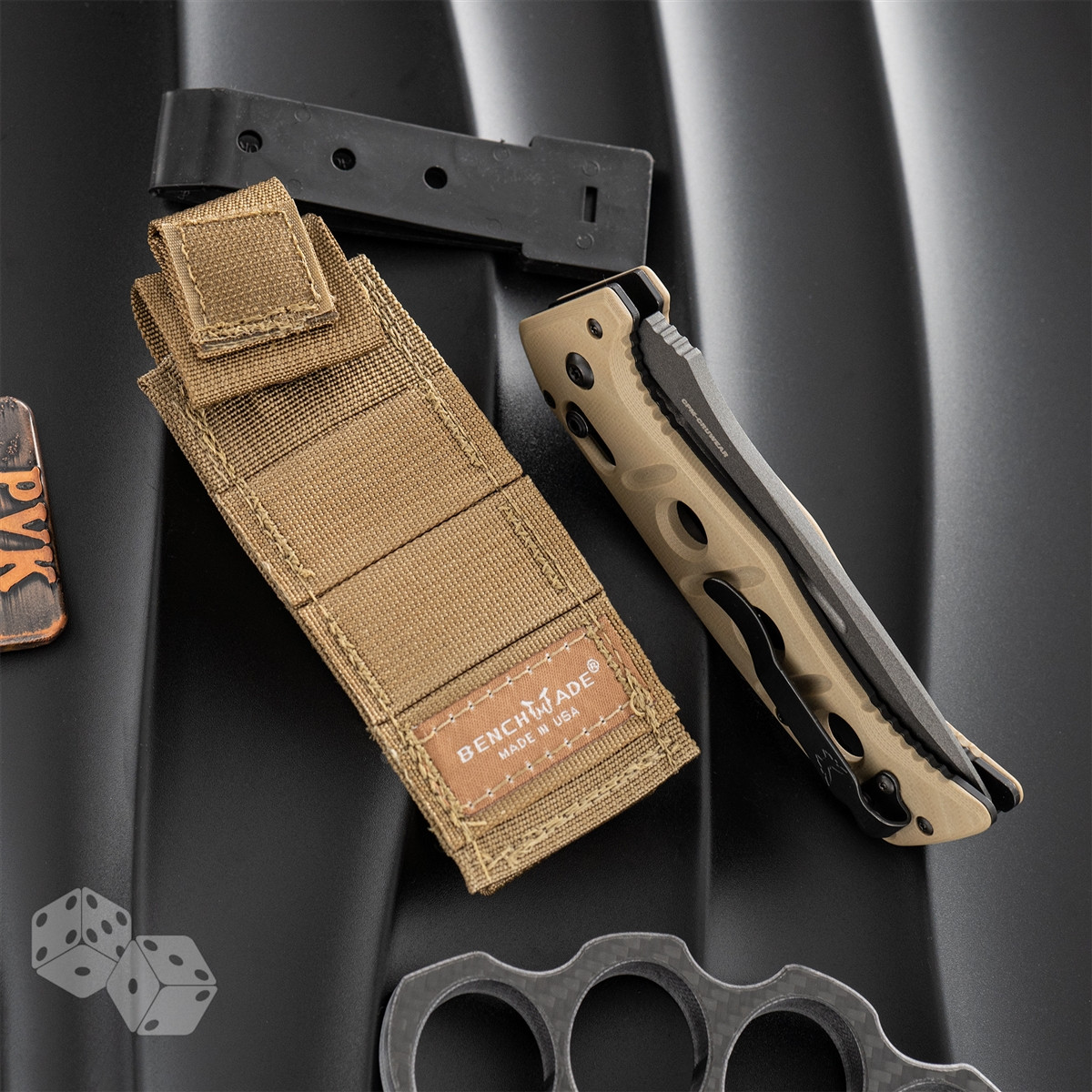 Benchmade Adamas 2750 Auto Desert Tan Scales, CPM-Cruwear Gray