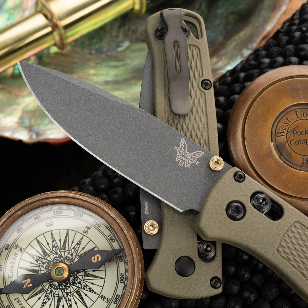 Benchmade Bugout AXIS Lock, Ranger Green, Gray Blade - PVK