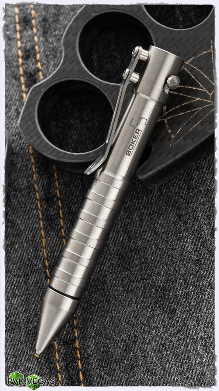 BOKER PLUS Titaniumタクティカルペン　シルバー Boker Plus K.I.D. Cal .50 Tactical Defense Pen Titanium - PVK