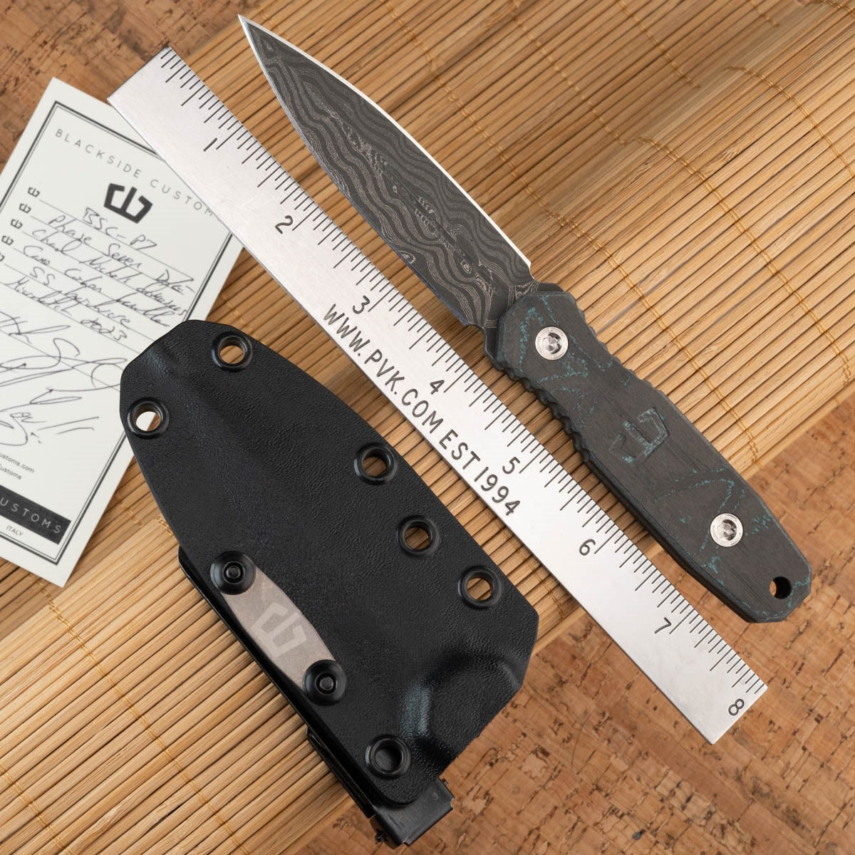 Blackside Customs Phase 7 Dagger, Damascus, Camo Carbon, UltiClip