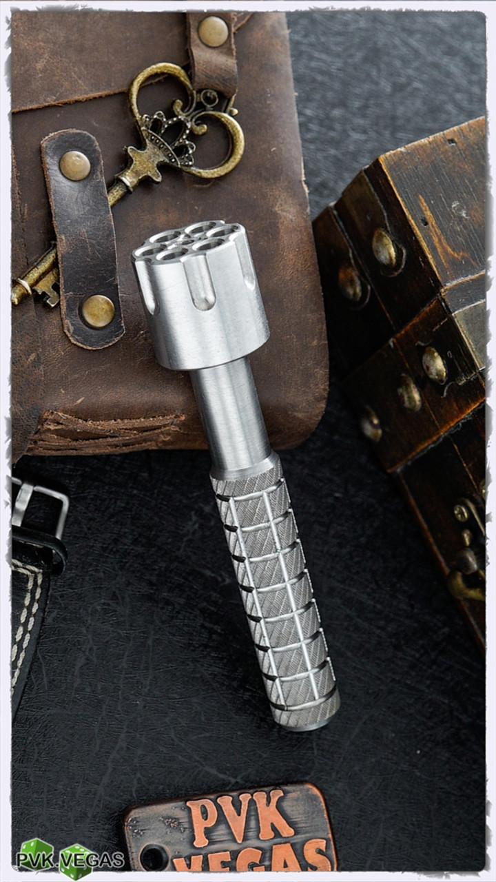 VANQUISH レザー FUGA BACKLASH NOID wjk AKM BURN Custom Bit Driver Stainless Steel Knurled Frag Pattern