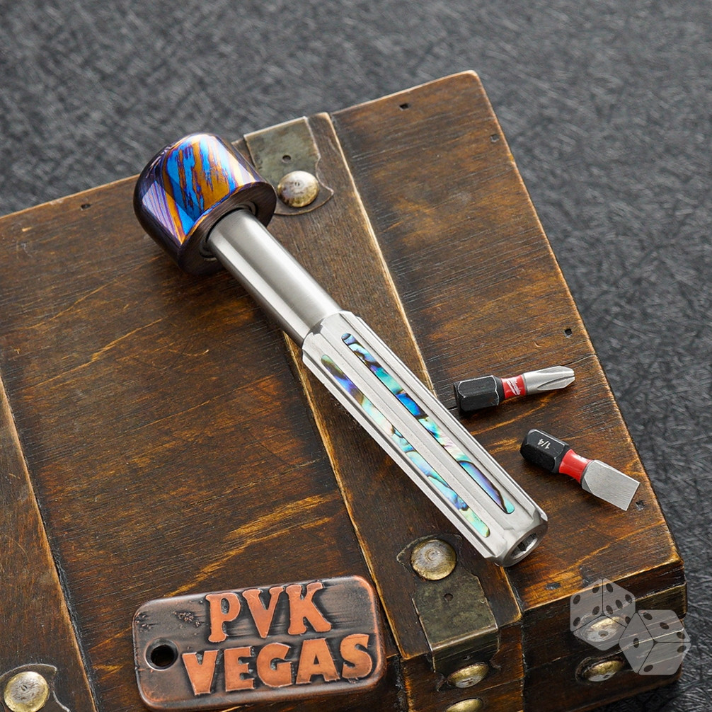 BURN Custom Bit Driver Titanium Hexagon Shaft W/Abalone Inlays