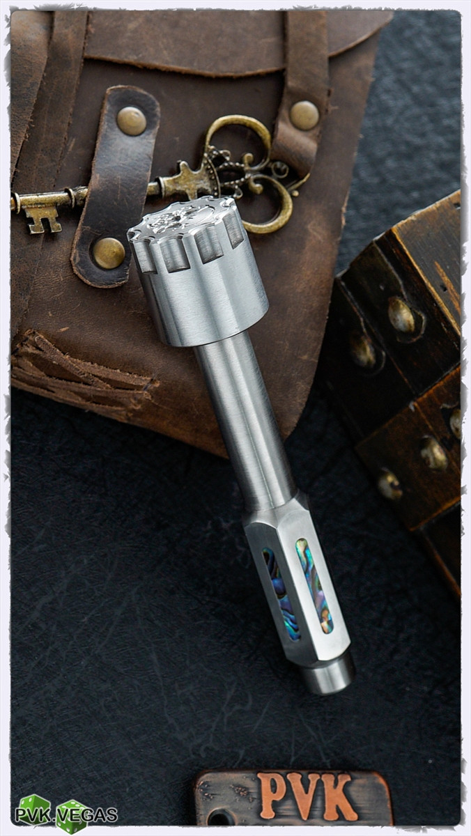BURN Custom Bit Driver, Stainless Steel Hex Shaft With A Skull TOP