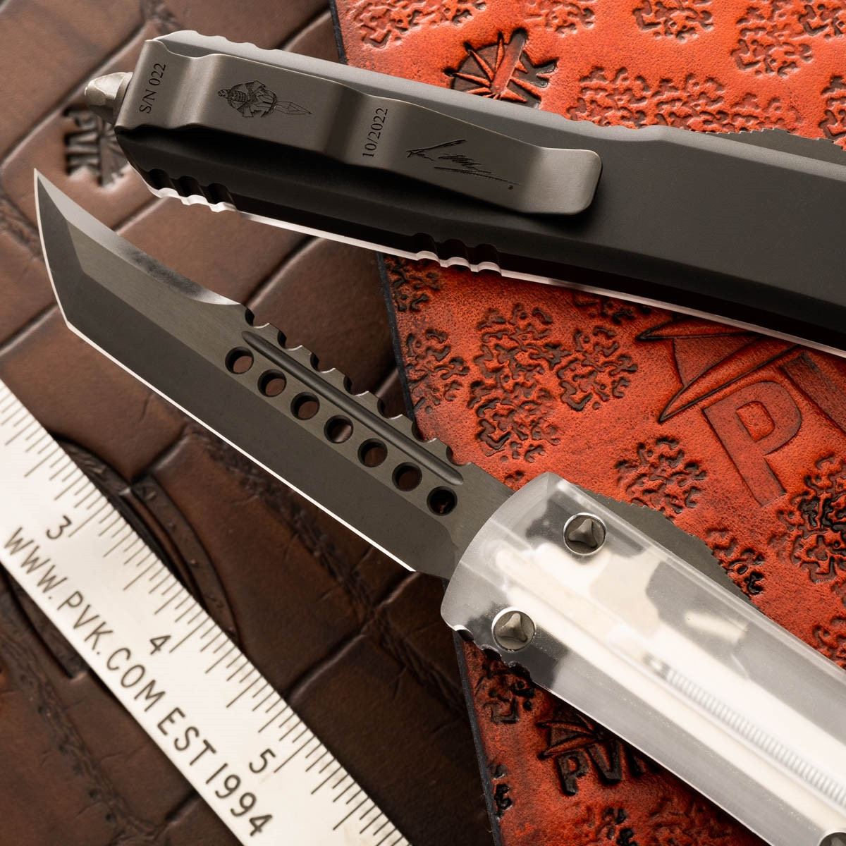 Microtech Ultratech Hellhound DLC Shadow Clear Top Signature Series 119 ...