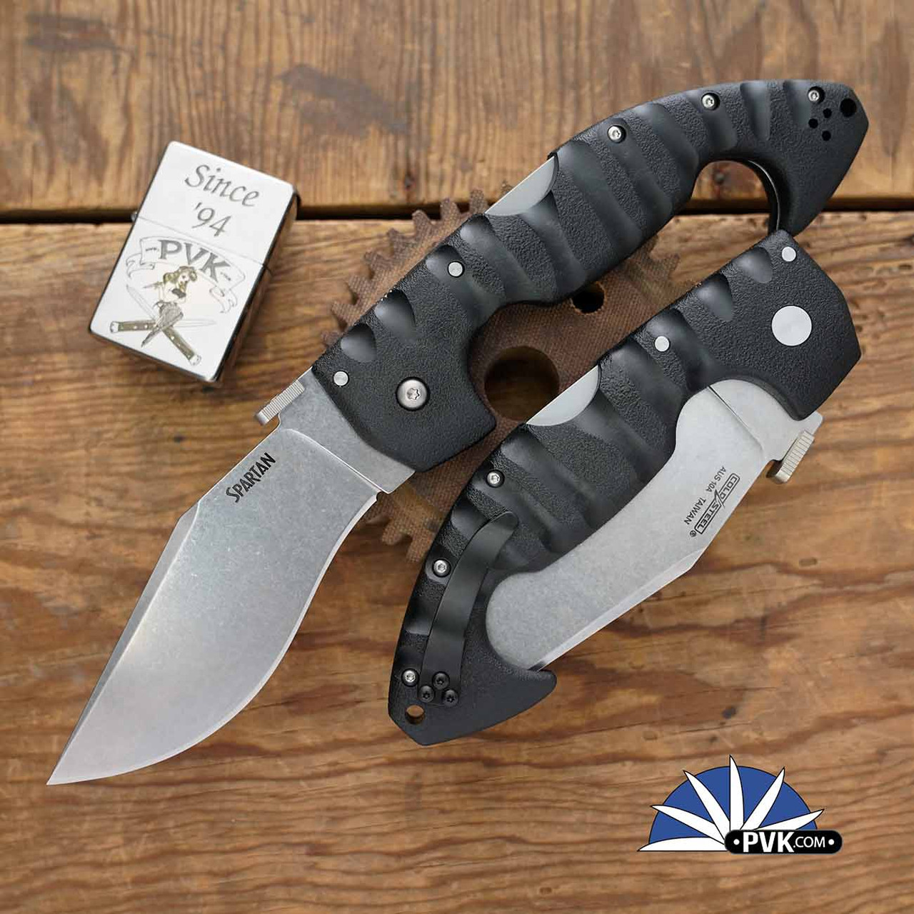 Cold Steel Spartan Kopis Tri-Ad Lockback, Stonewashed AUS 10A