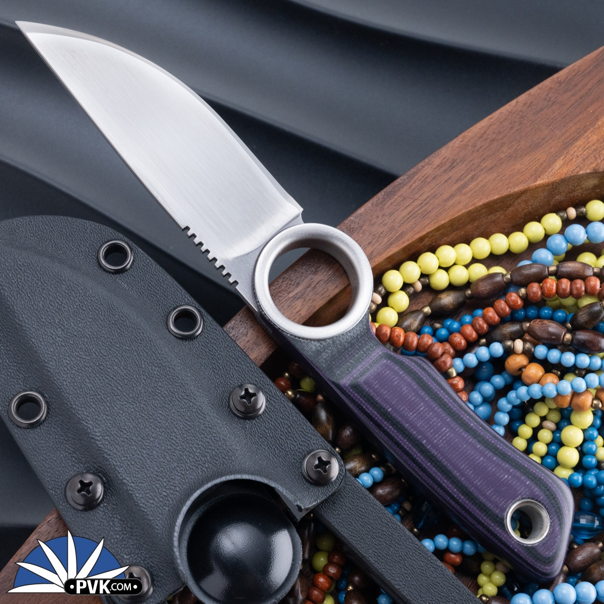 Dan Dugdale Custom Finger Hole Fixed Blade, Hand Rubbed Satin D2 Dan Dugdale Custom Finger Hole Fixed Blade, Hand Rubbed Satin D2